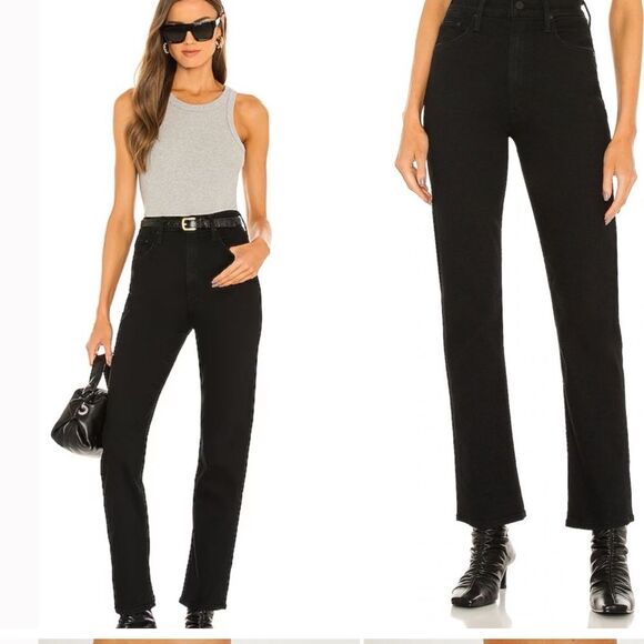 MOTHER High Waisted Rider Skimp Wash Not Guilty Jeans Black Size 29 - Picture 1 of 8